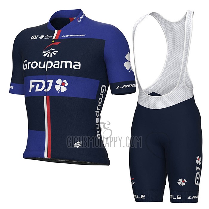 Groupama FDJ Cycling Jersey Bib Short 2023 Short Sleeve Purple